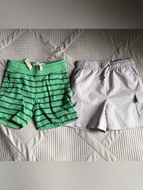 Tailor Vintage Green and Navy Striped Kids Shorts